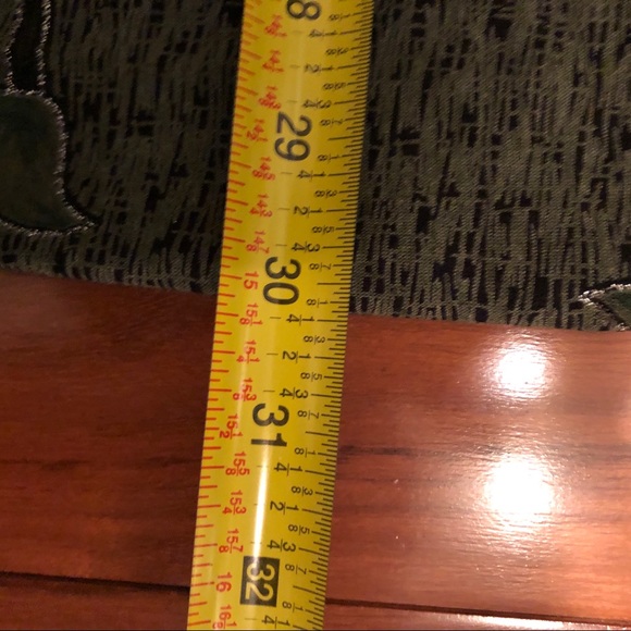 Scarf Gypsy Glitter & Green tassels plants vegan - Picture 4 of 5